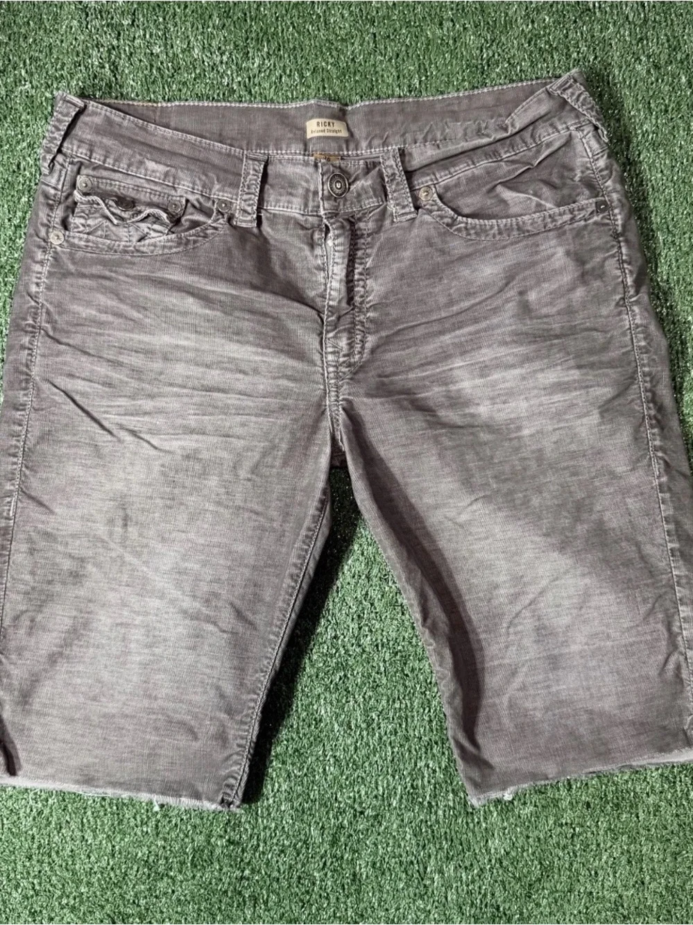 True Religion Ricky Corduroy Jean Shorts Men's Cut Off Y2k Size 36